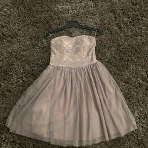 Tan Sparkly Homecoming Dress